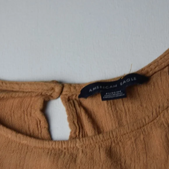 American Eagle Short Sleeve Peasant Top - Picture 4 of 5